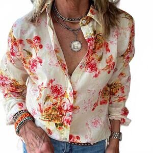NEW JADED GYPSY peaceful gardens top in beige